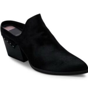 Dolce Vita Women's Lindsy Almond‎ Toe Mid Heel Leather Mules